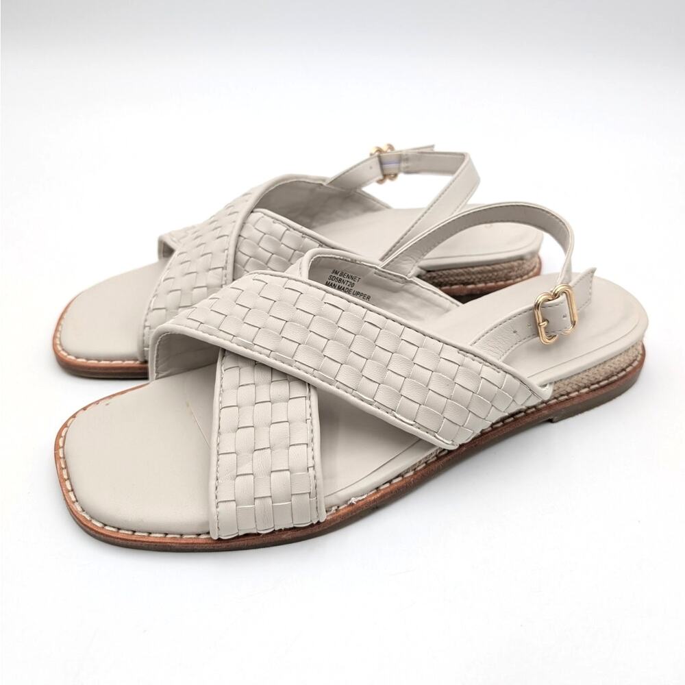 Splendid Bennet Slingback Sandals Open Toe Women's White Sand Size US9M EU39